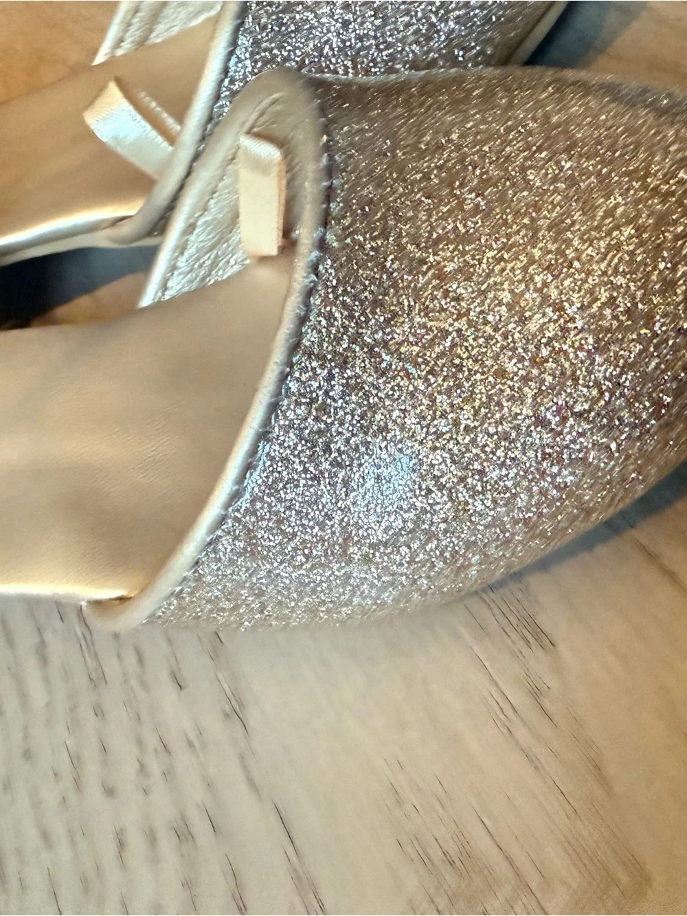 Disney Gold Glitter Ankle-Strap Heels